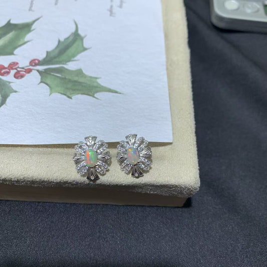 925 Sterling Silver Floral Stud Earrings