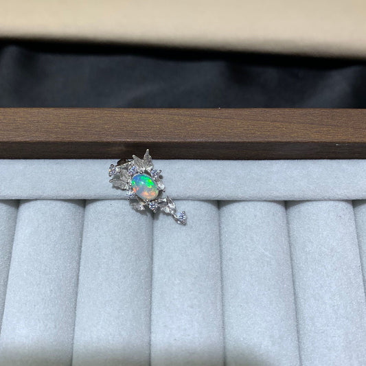 925 Sterling Silver Butterfly Opal Pendant