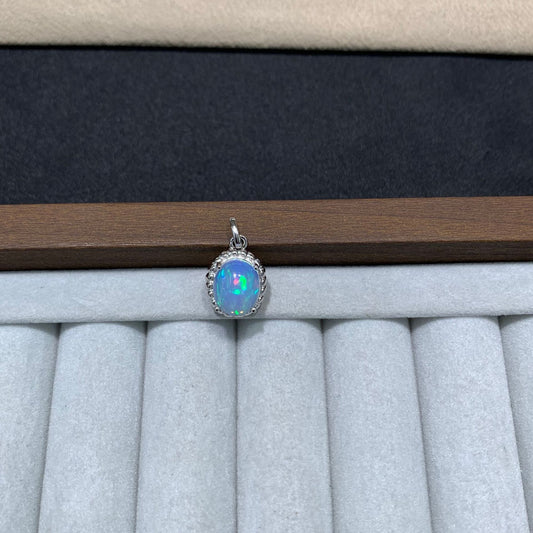 925 Sterling Silver Oval Opal Cabochon Beacelet