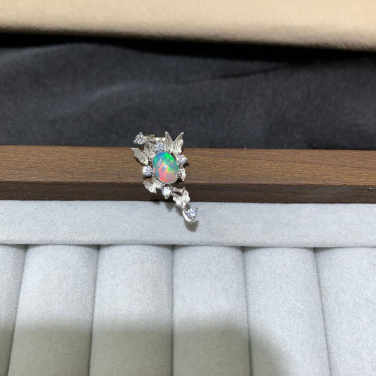 925 Sterling Silver Opal Butterfly Pendant