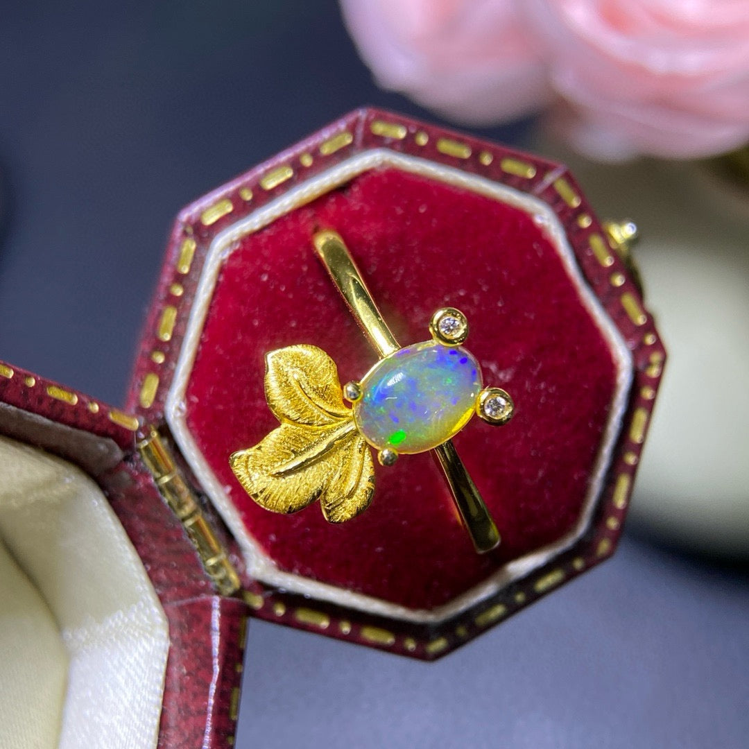 925 Sterling Silver Goldfish Oval Opal Pendant