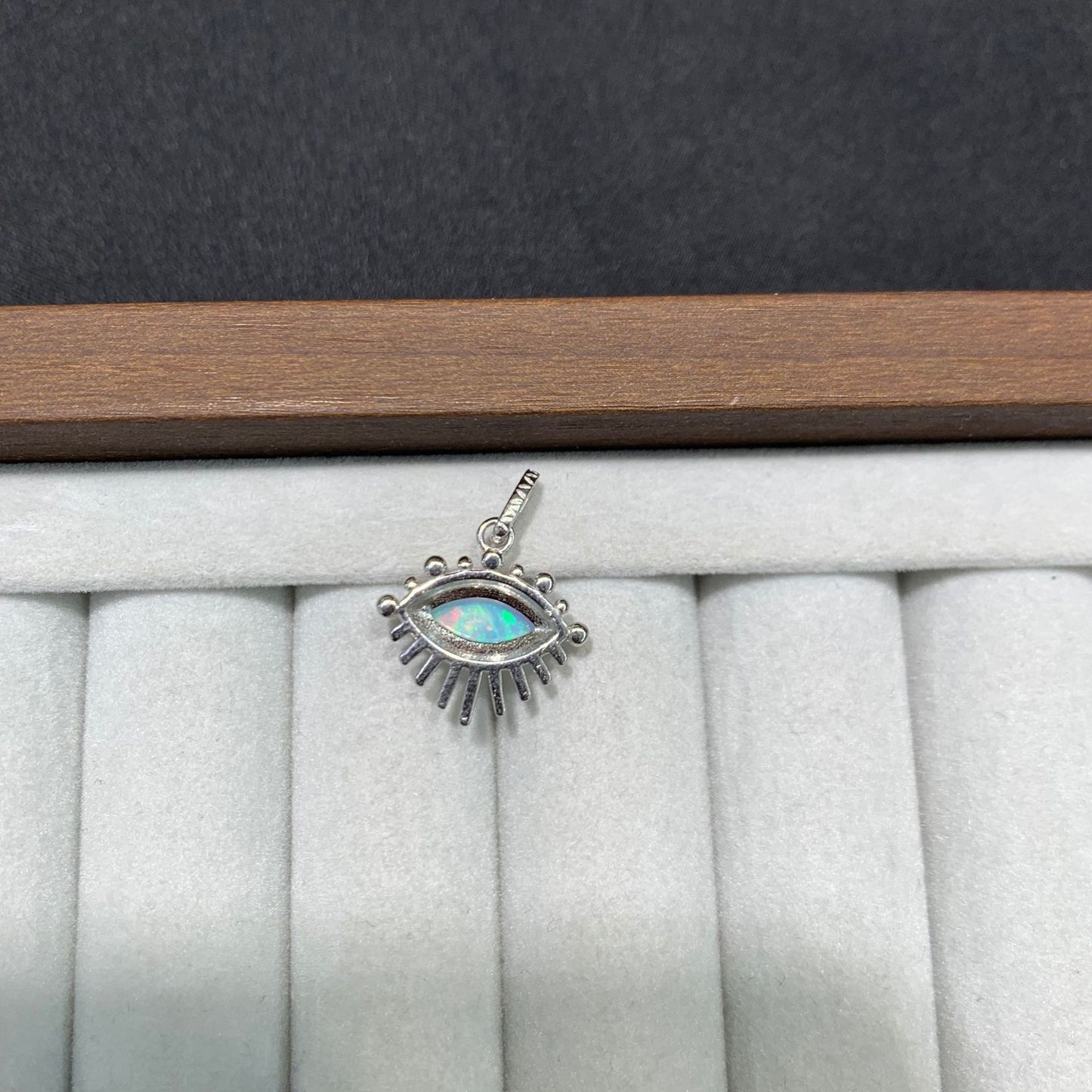 925 Sterling Silver Opal Evil Eye Pendant