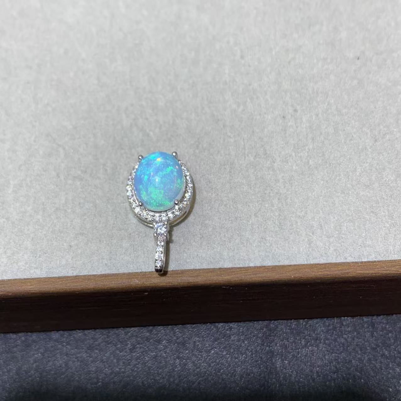 925 Sterling Silver High Dome Oval Opal Cabochon Pendant