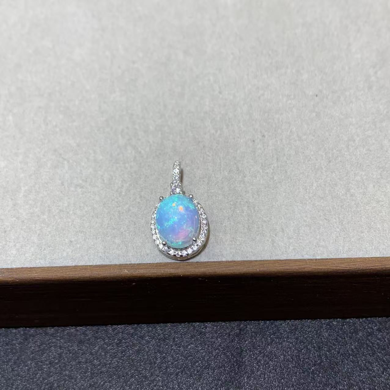 925 Sterling Silver High Dome Oval Opal Cabochon Pendant