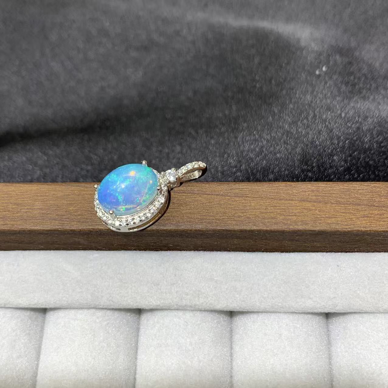 925 Sterling Silver High Dome Oval Opal Cabochon Pendant