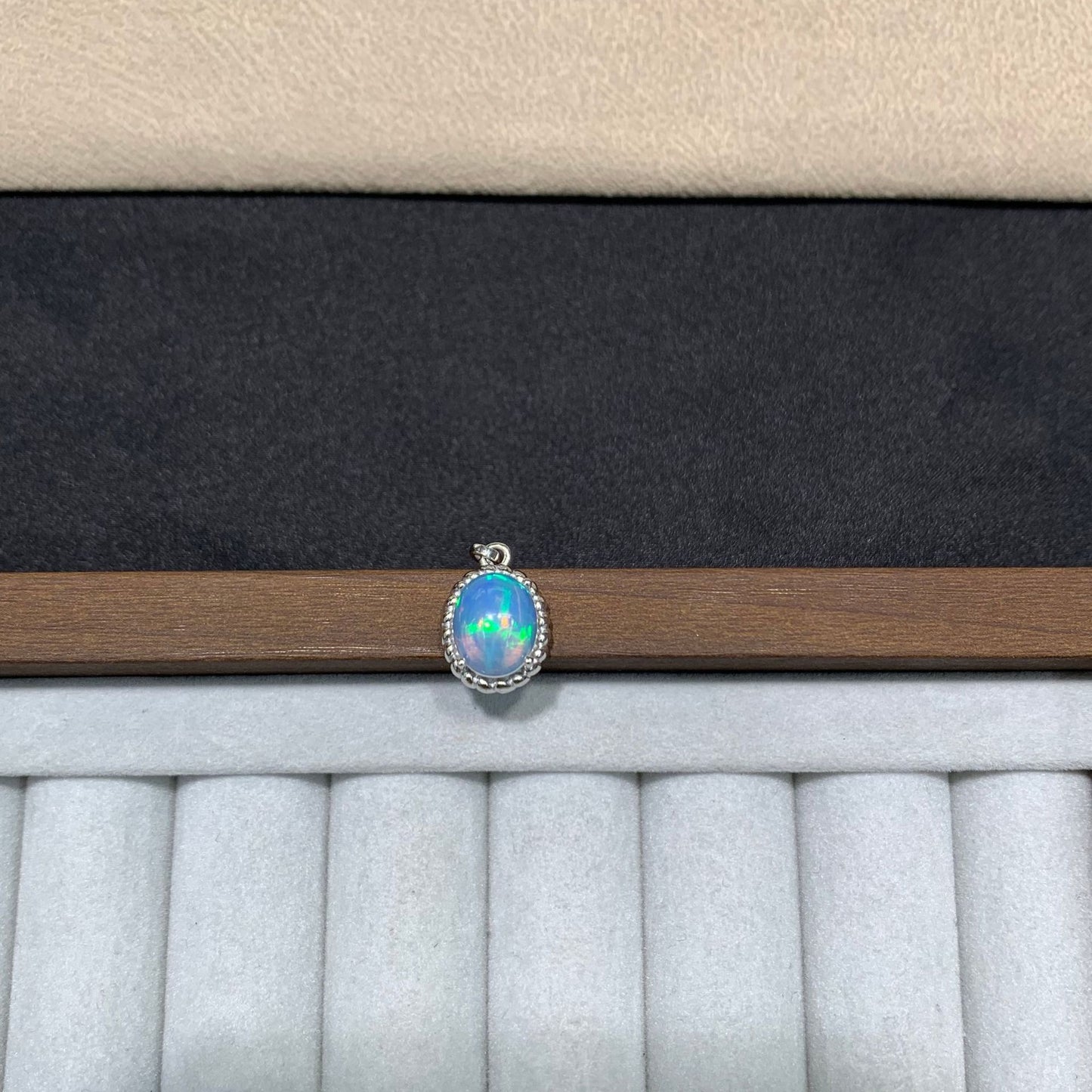 925 Sterling Silver Oval Opal Cabochon Pendant
