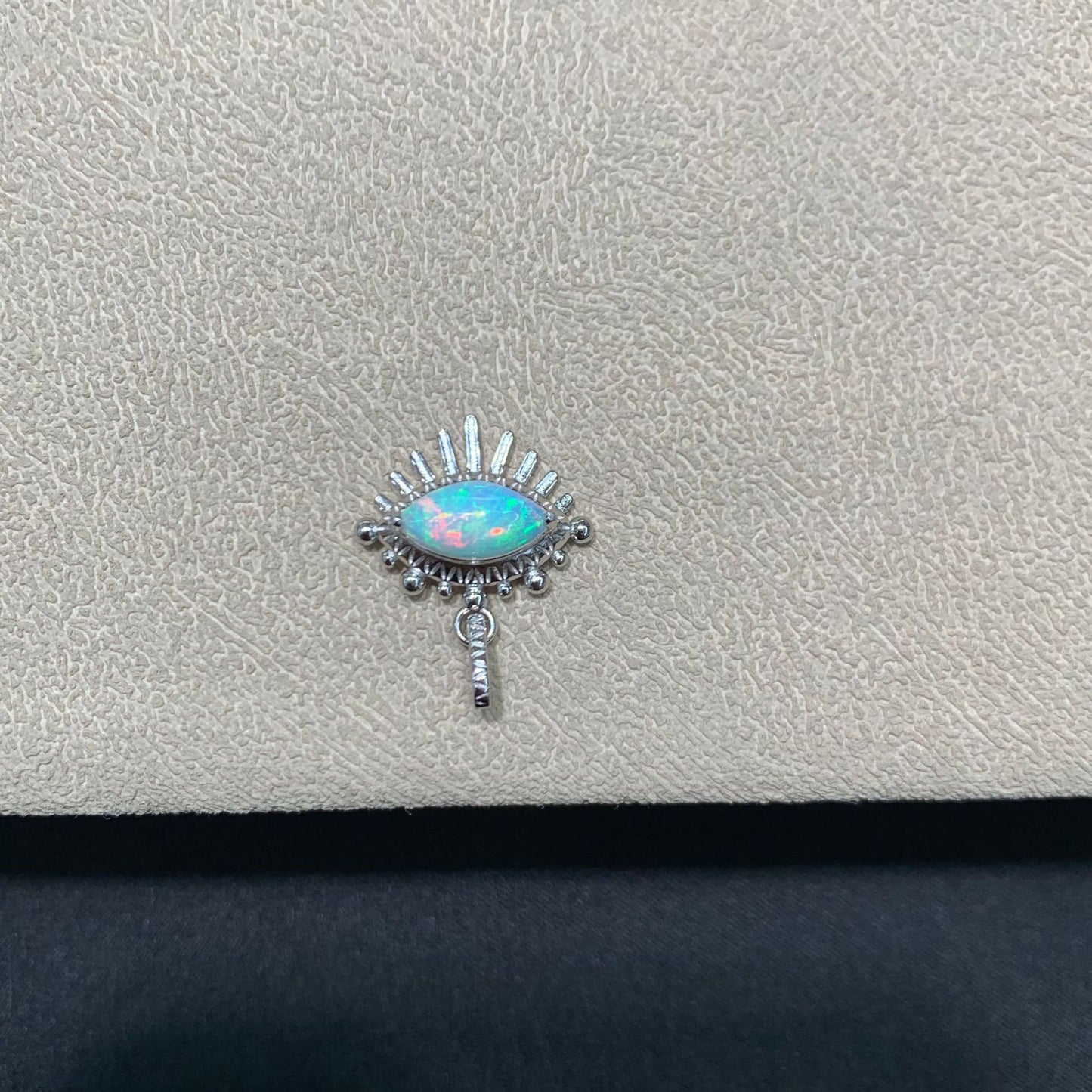 925 Sterling Silver Opal Evil Eye Pendant
