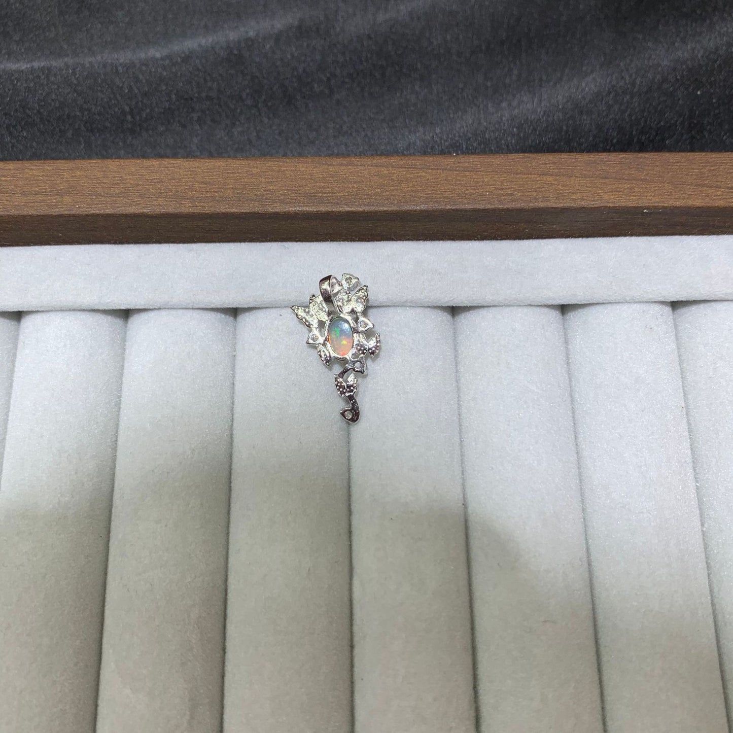 925 Sterling Silver Butterfly Opal Pendant