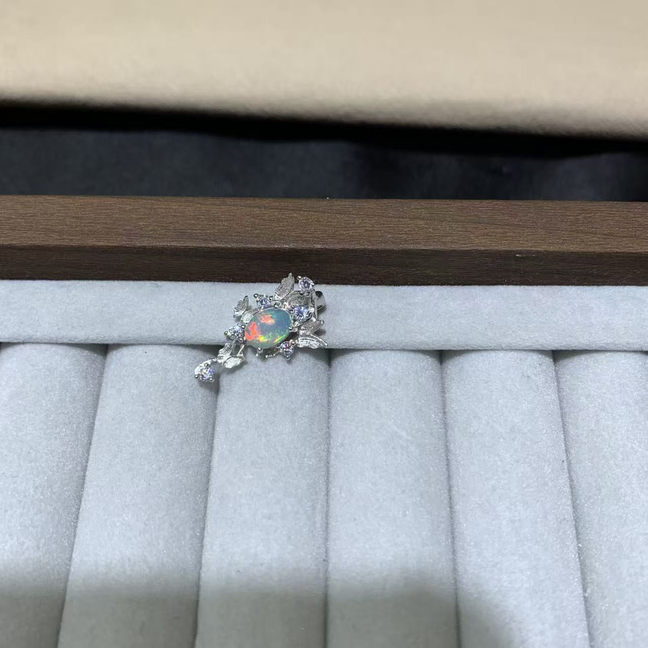 925 Sterling Silver Butterfly Opal Pendant
