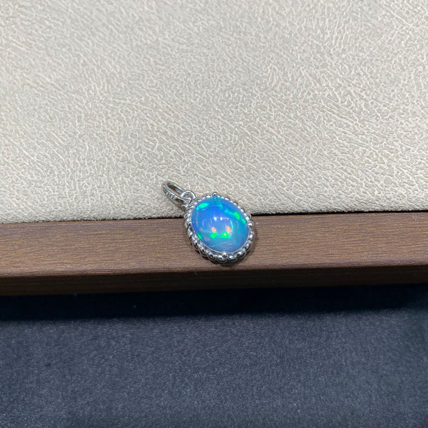 925 Sterling Silver Oval Opal Cabochon Pendant