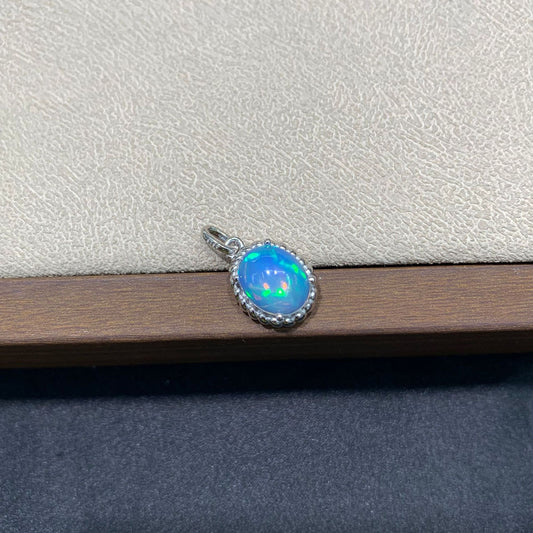 925 Sterling Silver Oval Opal Cabochon Beacelet