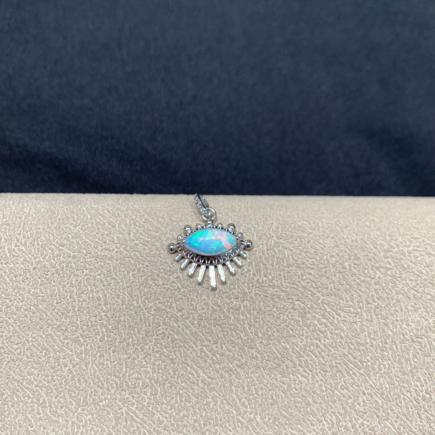 925 Sterling Silver Opal Evil Eye Pendant