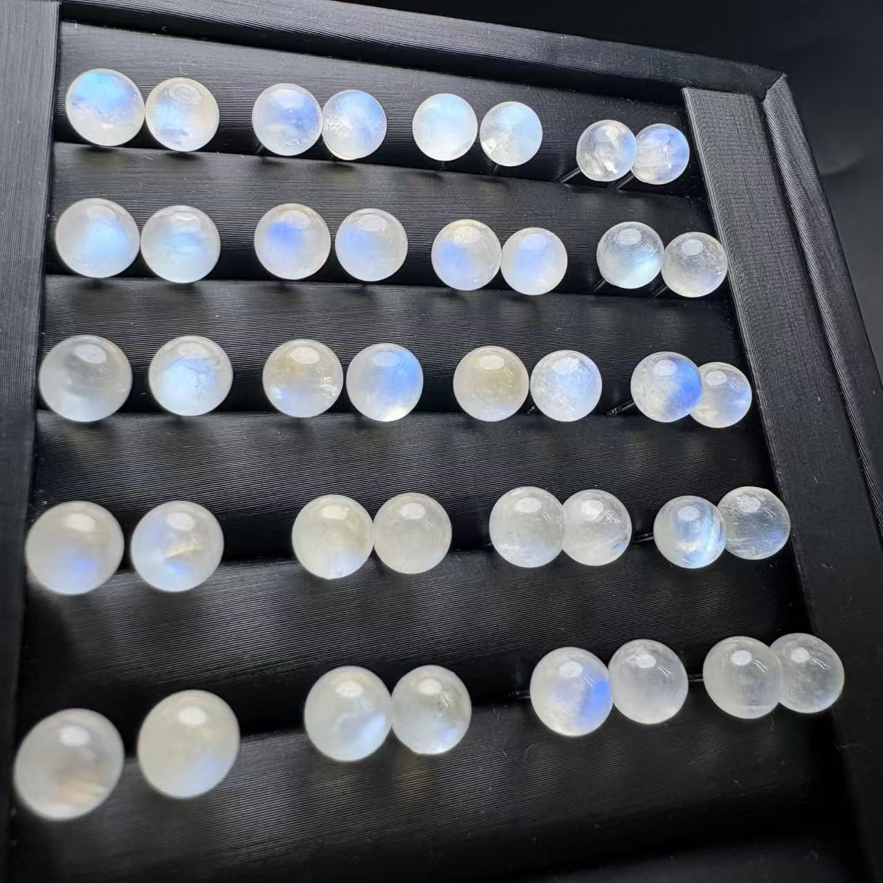 Sterling Silver Round Moonstone Stud Earrings