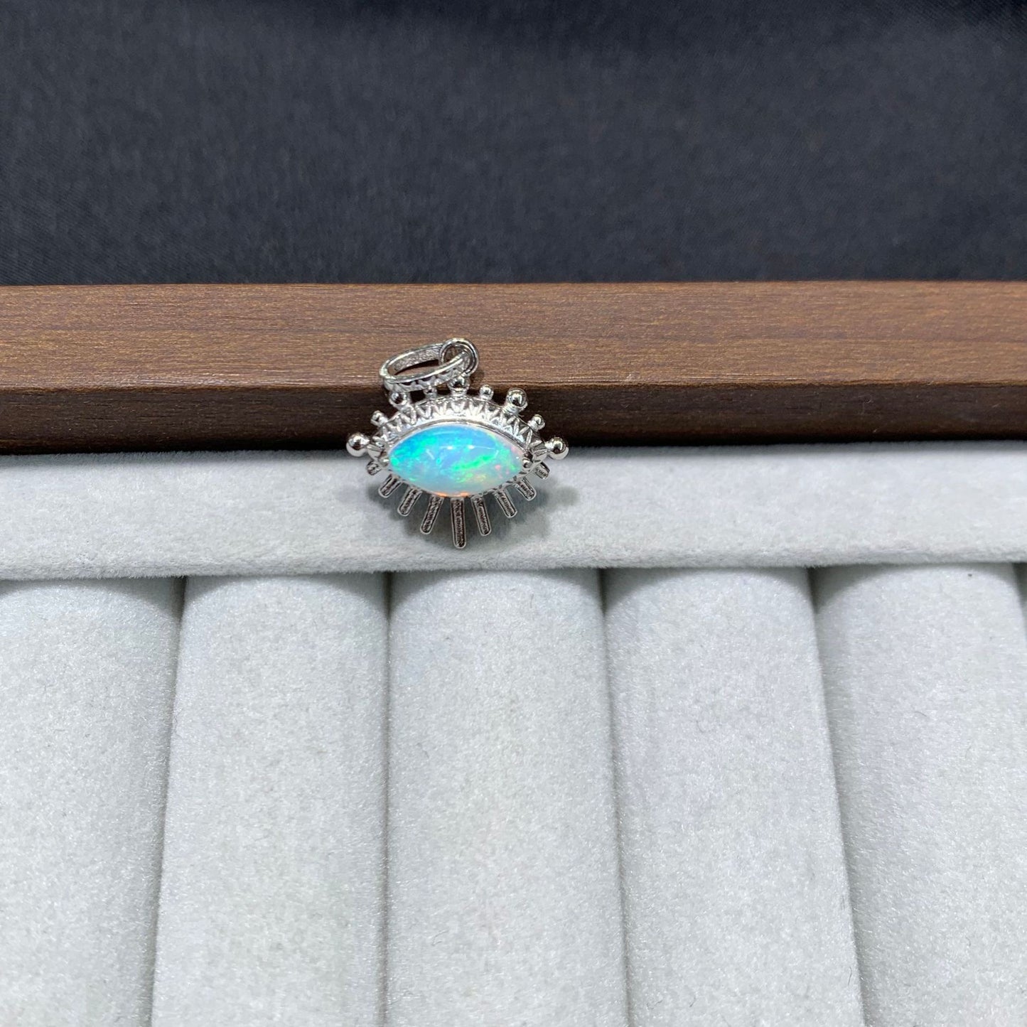 925 Sterling Silver Opal Evil Eye Pendant