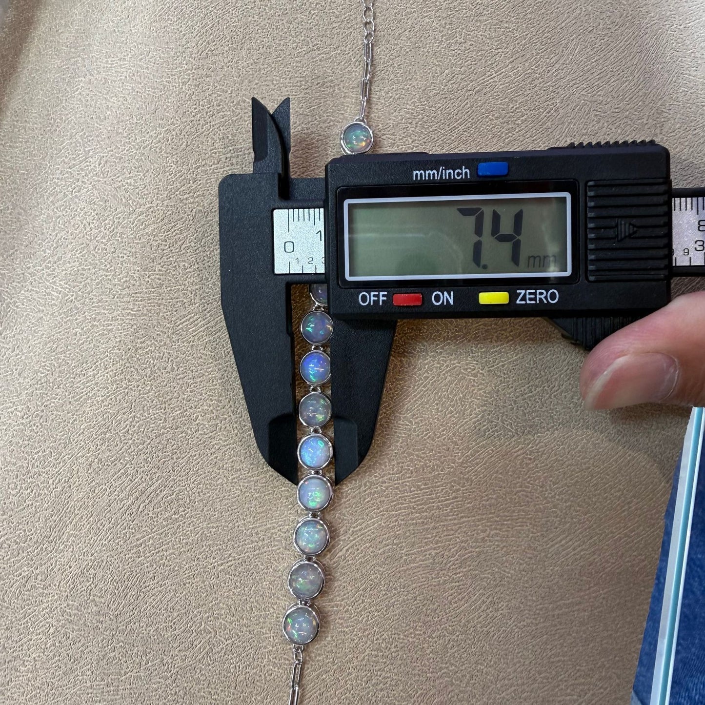 925 Sterling Silver Bezel Set Blue Opal Bracelet