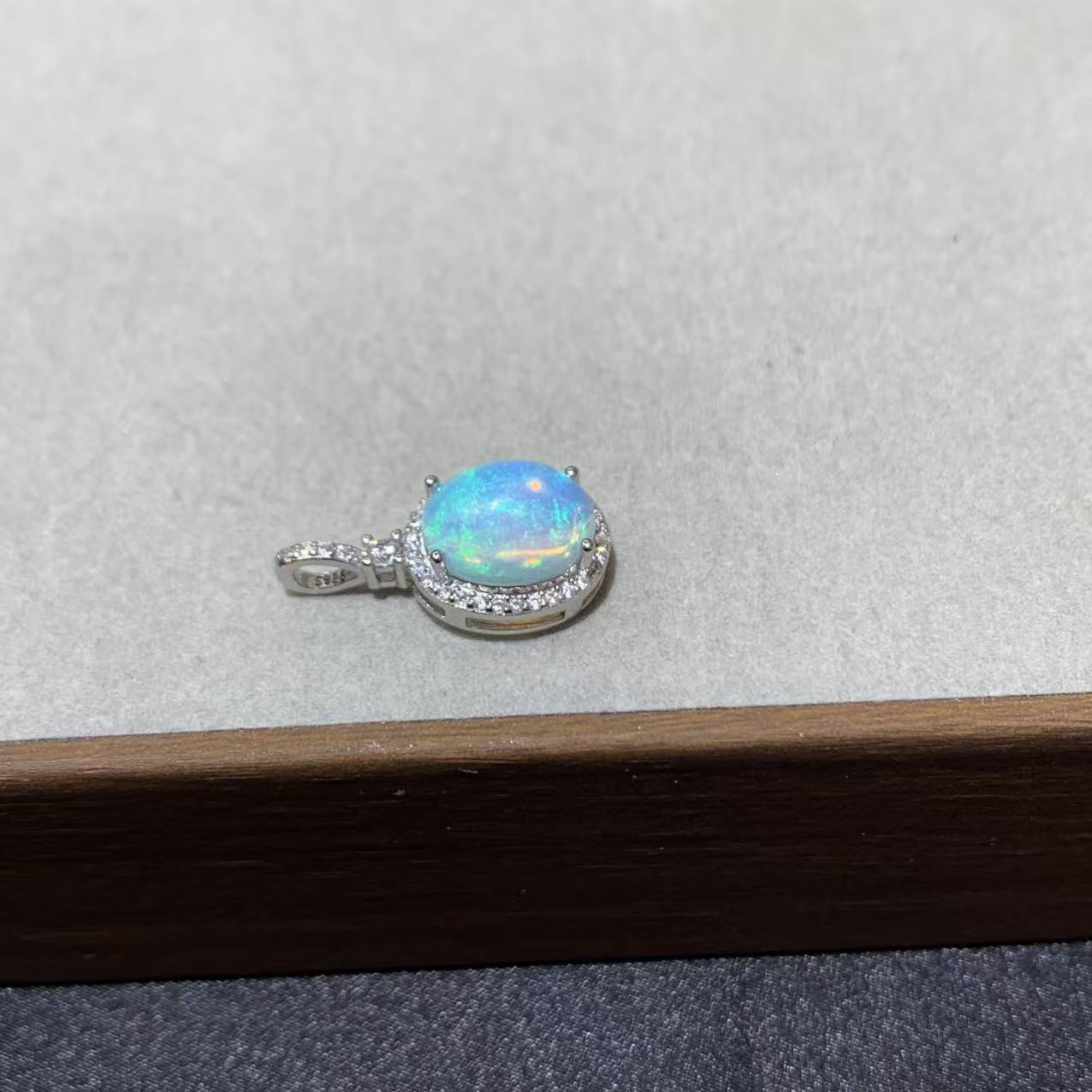 925 Sterling Silver High Dome Oval Opal Cabochon Pendant