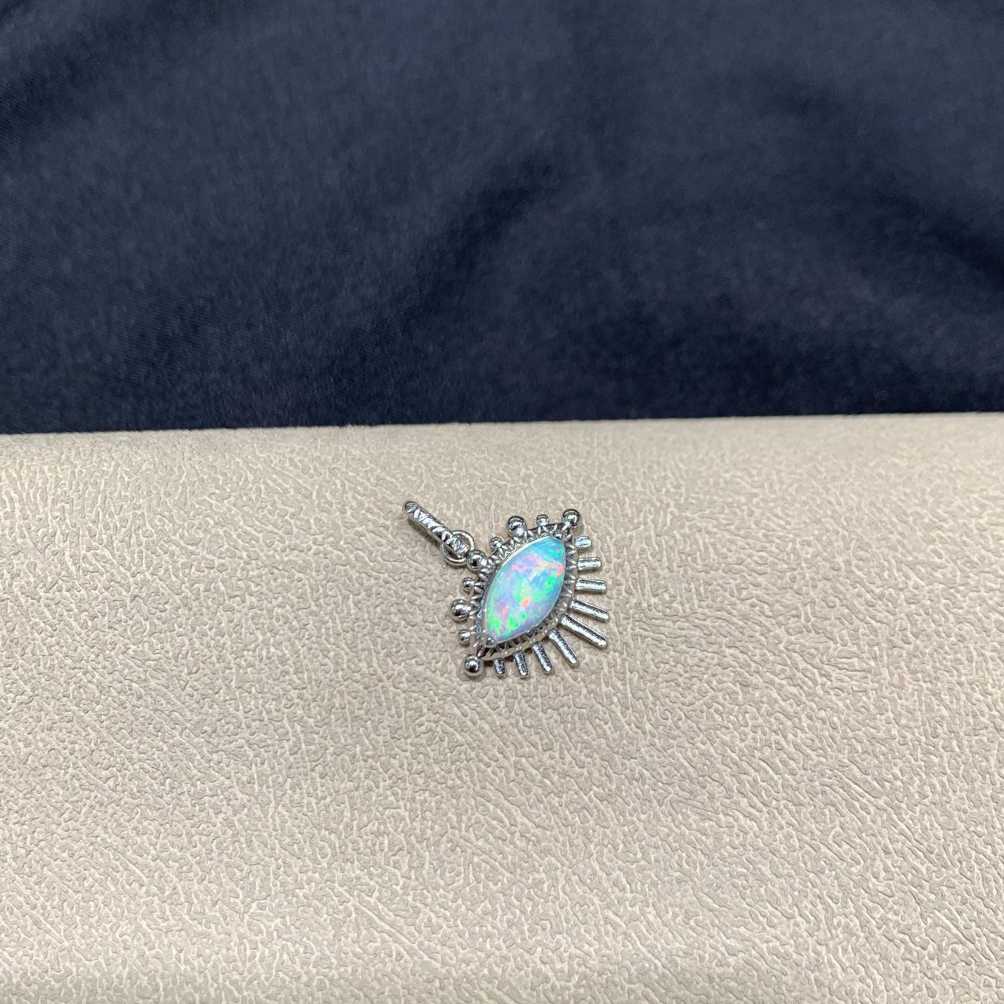 925 Sterling Silver Opal Evil Eye Pendant