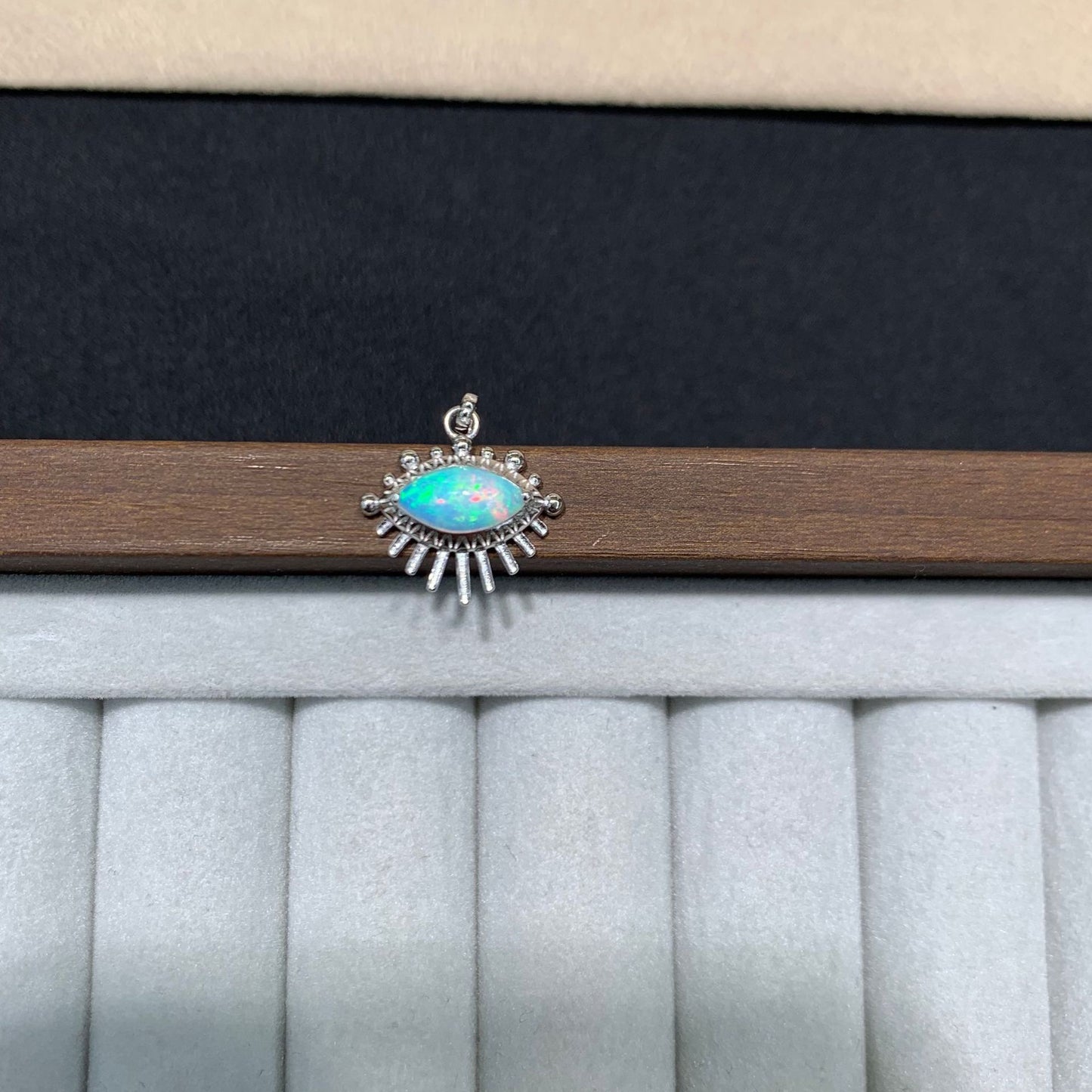 925 Sterling Silver Opal Evil Eye Pendant