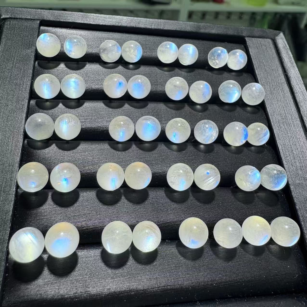 Sterling Silver Round Moonstone Stud Earrings