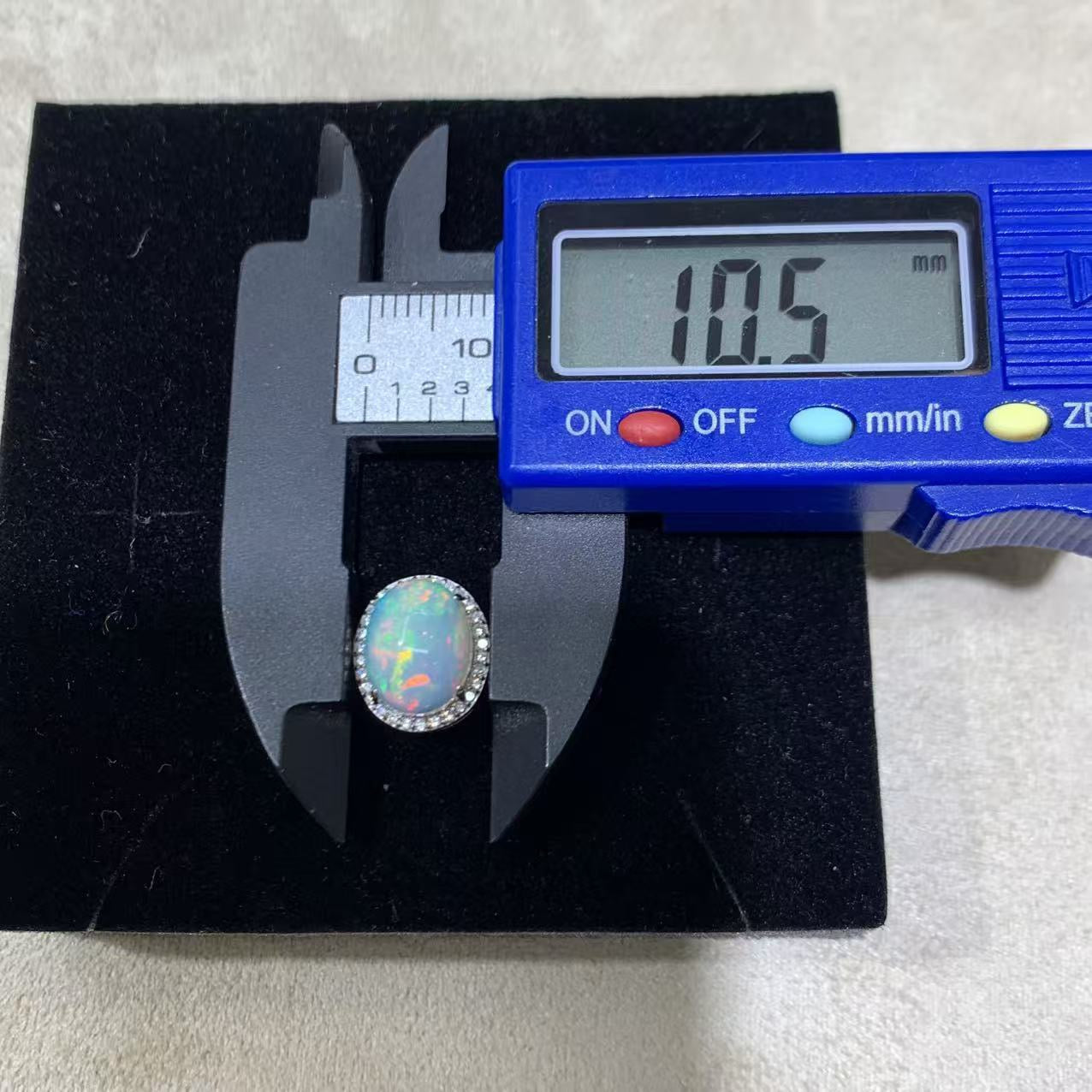 925 Sterling Silver Opal Halo Ring