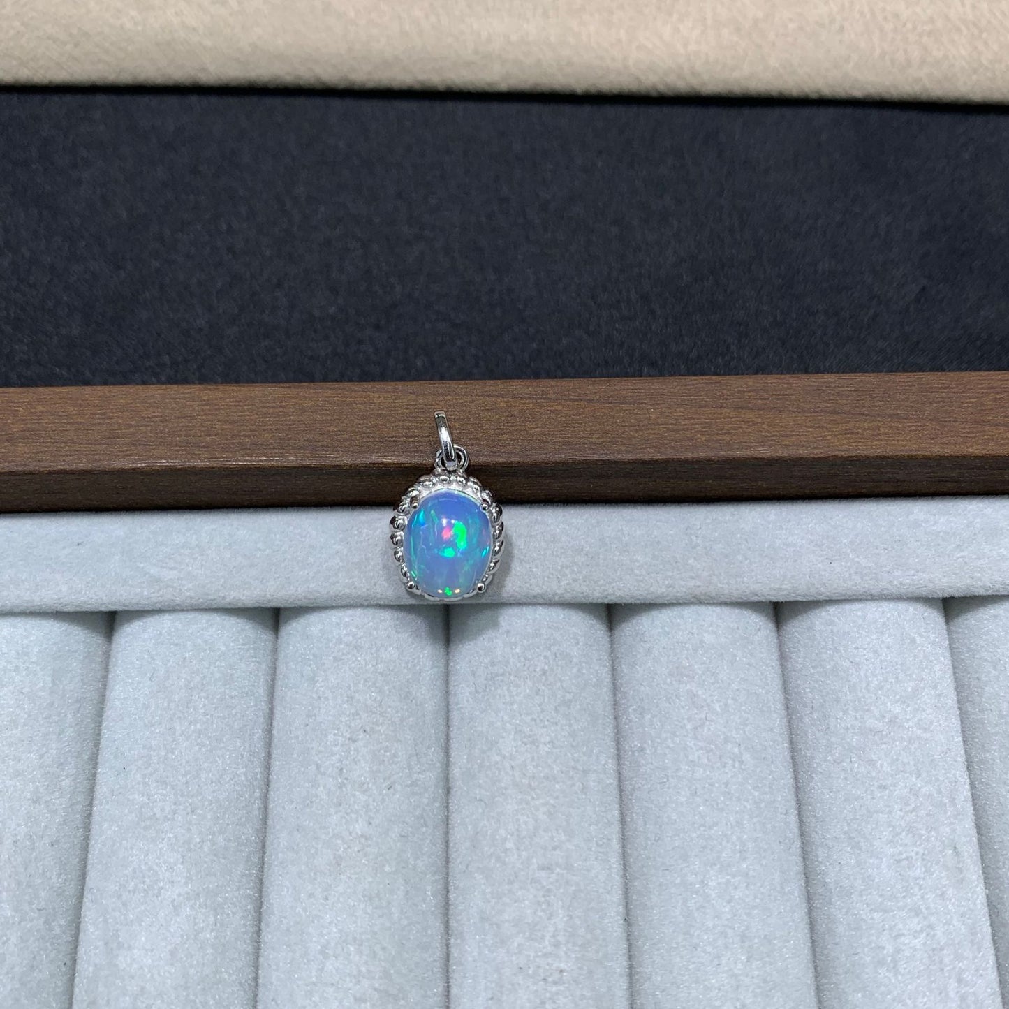 925 Sterling Silver Oval Opal Cabochon Pendant